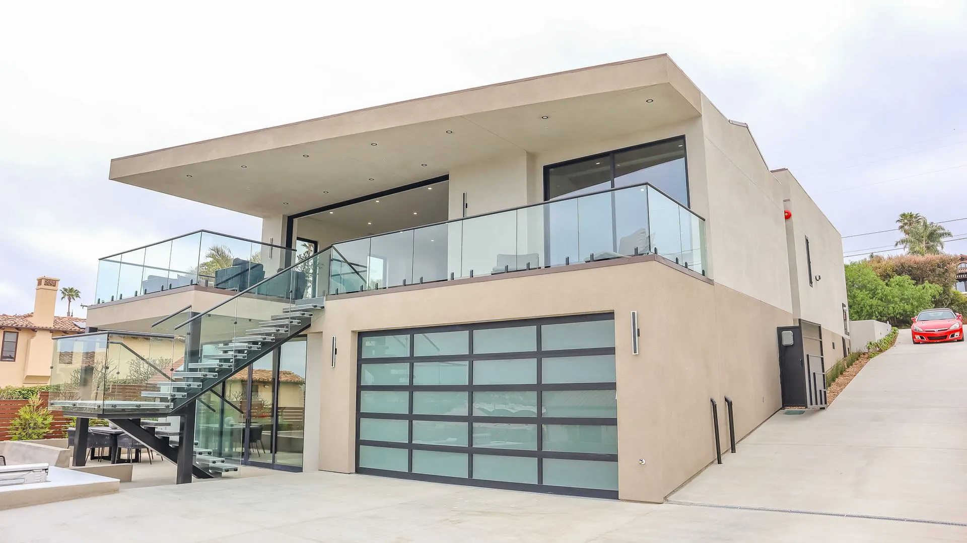 Modern two-story finished home exterior for project photography article