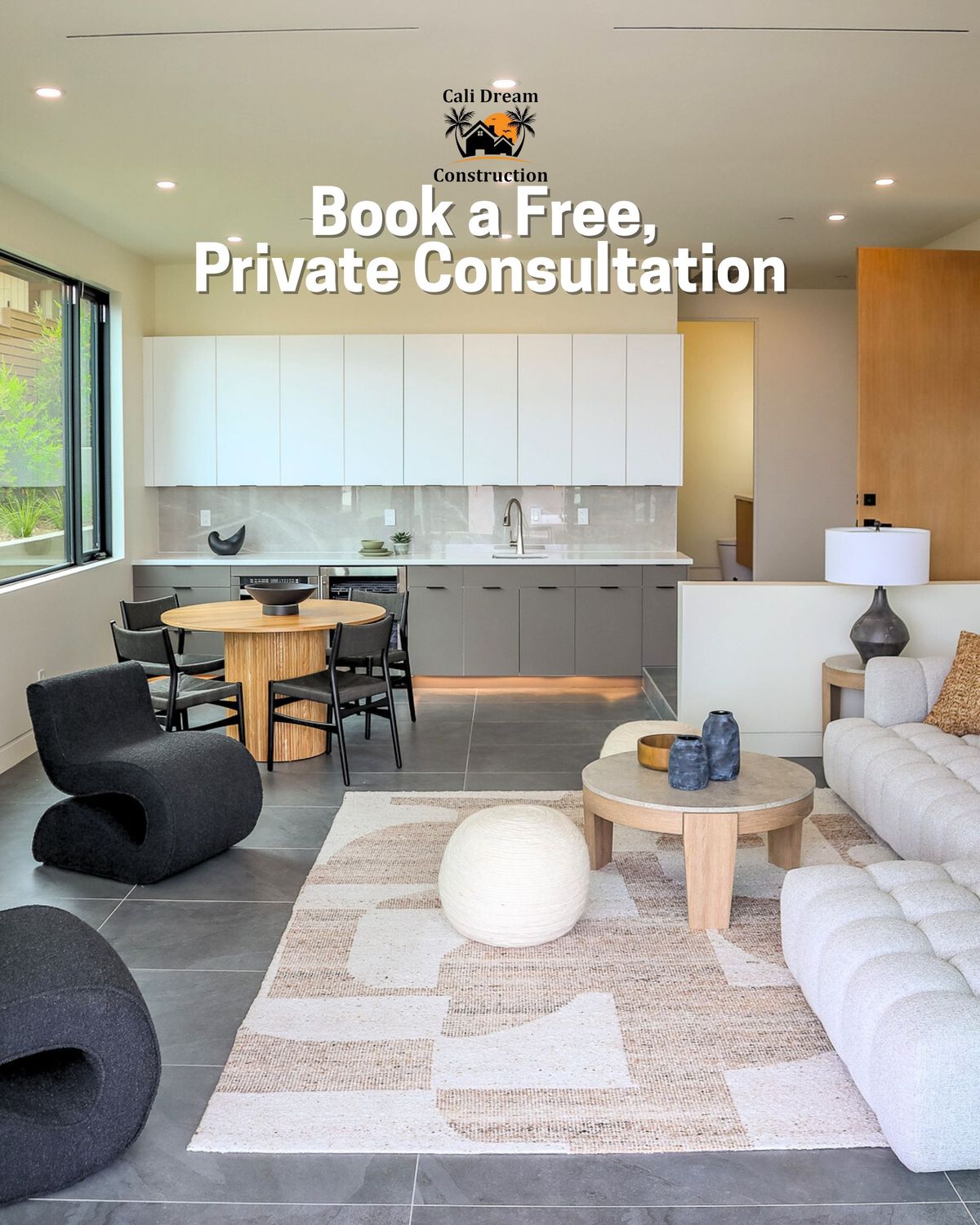 Construction project in progress in San Diego by Cali Dream Construction