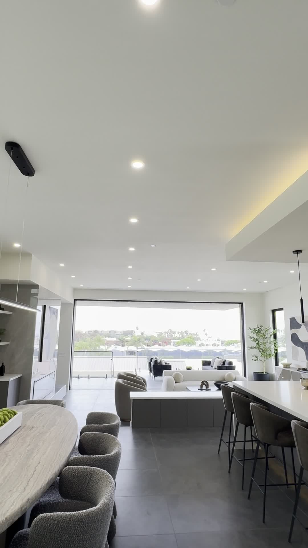 Finished interior of the detached ADU built by Cali Dream Construction in Solana Beach, open living space with ocean view