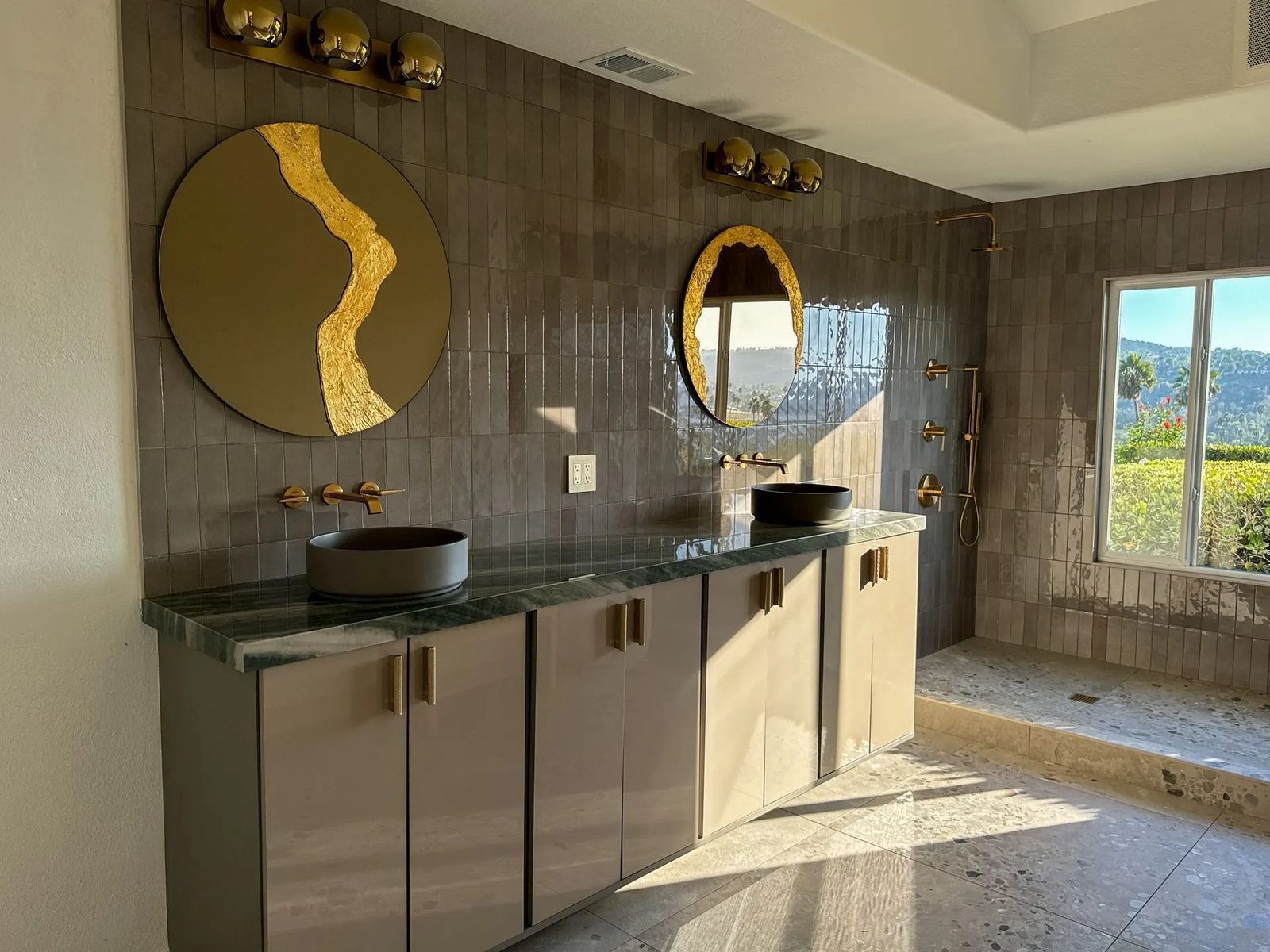 Finished bathroom vanity from a Cali Dream Construction remodel