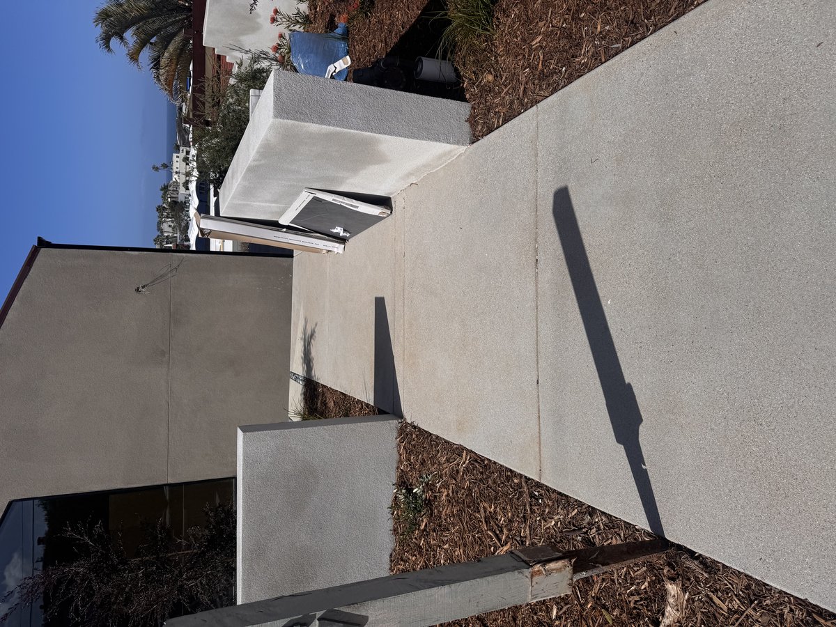 Raised concrete planting bed